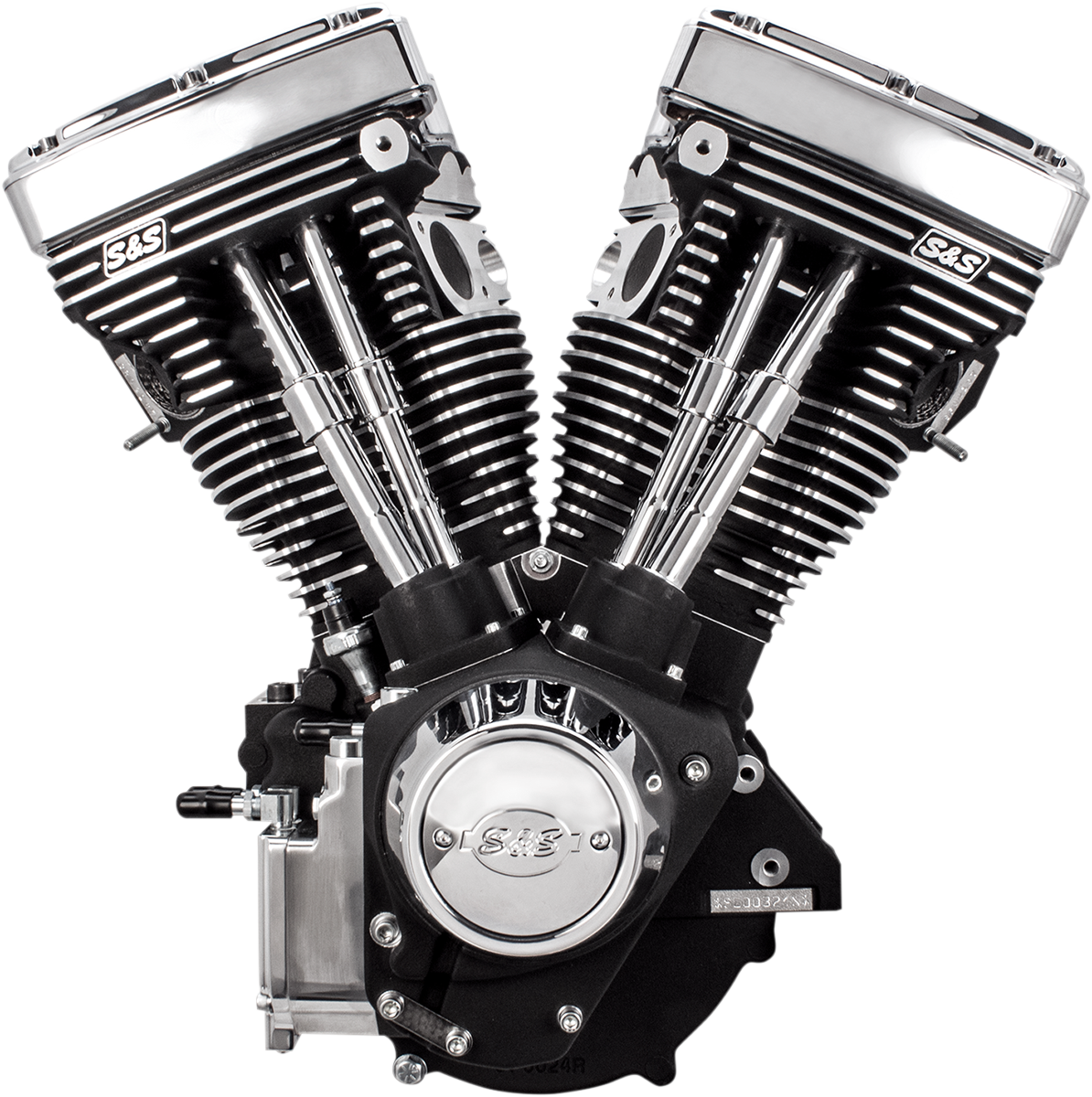 S&S CYCLE V111 Long-Block Engine - Wrinkle Black - '84-'99 Custom Chasis w/Alternator Style Primary 310-0766
