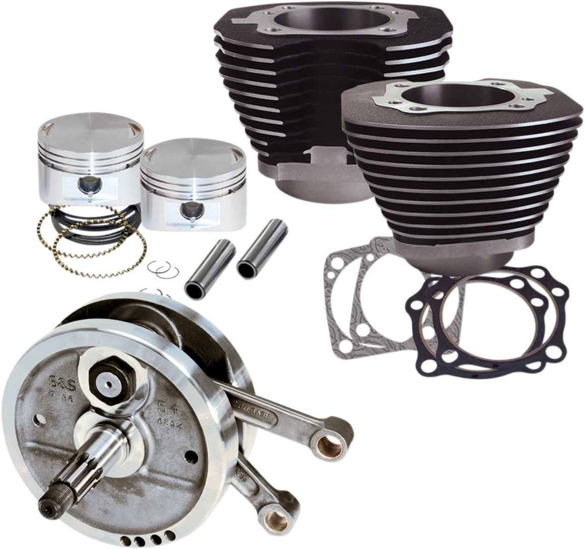 S&S CYCLE 96" Sidewinder® - 3.625" Big Bore - Stroker Kit - Wrinkle Black - Evolution Big Twin 91-7661