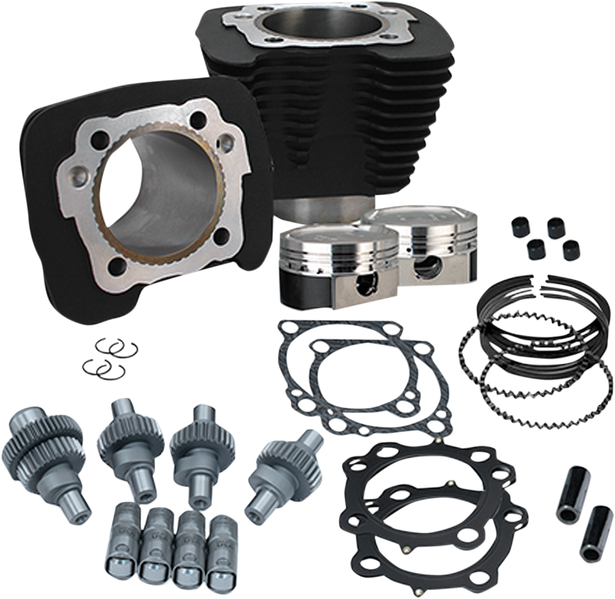 S&S CYCLE Hooligan Kit - 883 cc to 1200 cc - Wrinkle Black - Sportster 910-0699