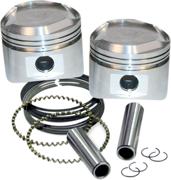 S&S CYCLE Piston Kit - For Super Stock Heads - 3.500" Standard - Domed - 80" Big Twin 92-2026