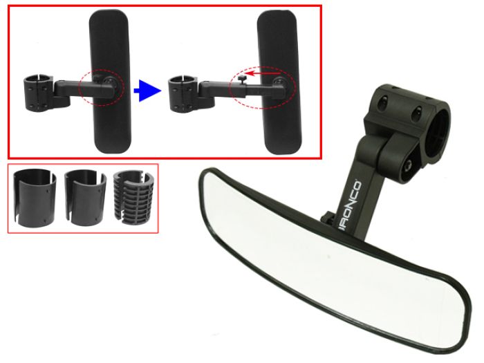 BRONCO REAR VIEW MIRROR 1.50"-2.00" ROLL BAR