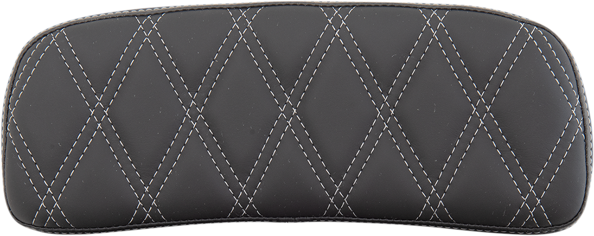 DRAG SPECIALTIES SEATS Chopped Tour-Pak Pad - Solar Leather - Silver Double Diamond - 1-3/4" Thick 0822-0433