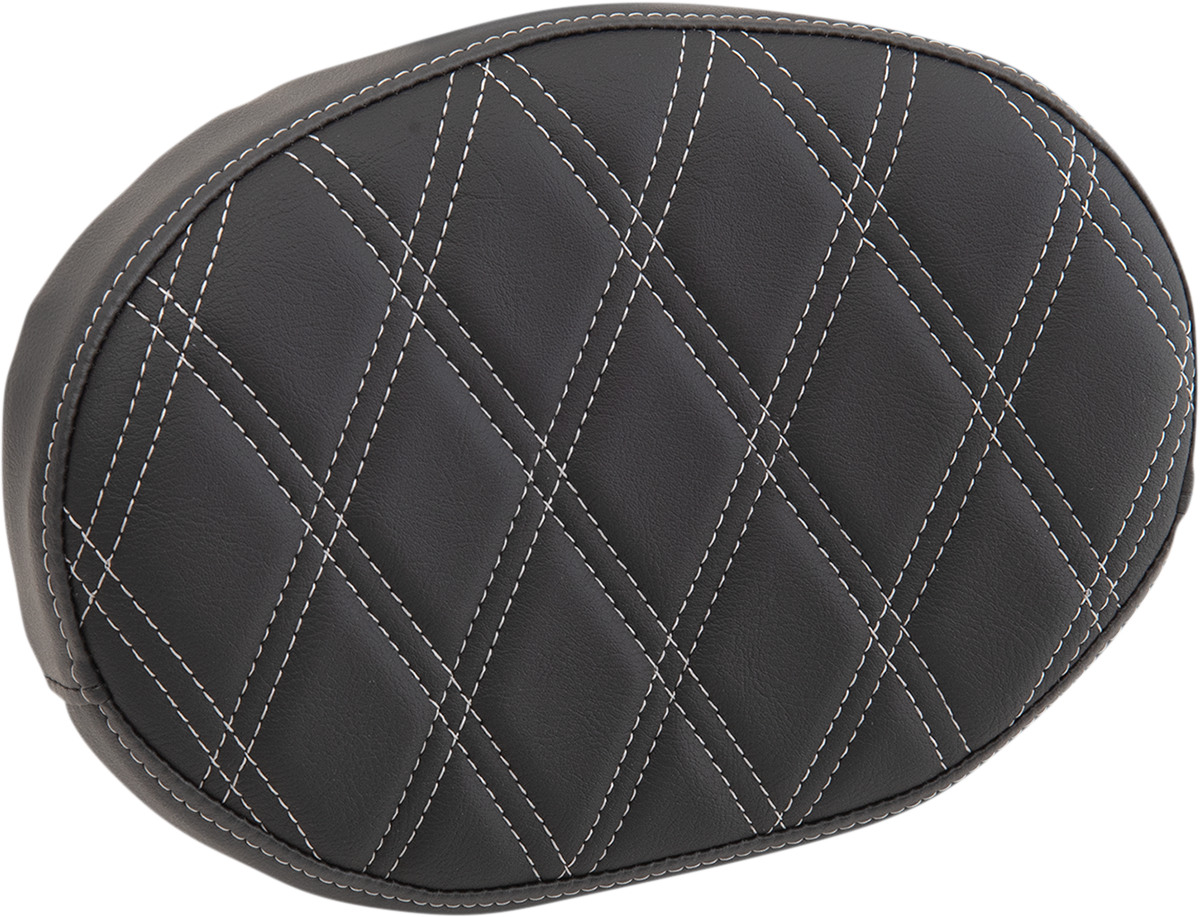 DRAG SPECIALTIES SEATS Sissy Bar Pad - Double Diamond - Silver - Oval - 2" Thick 0822-0447
