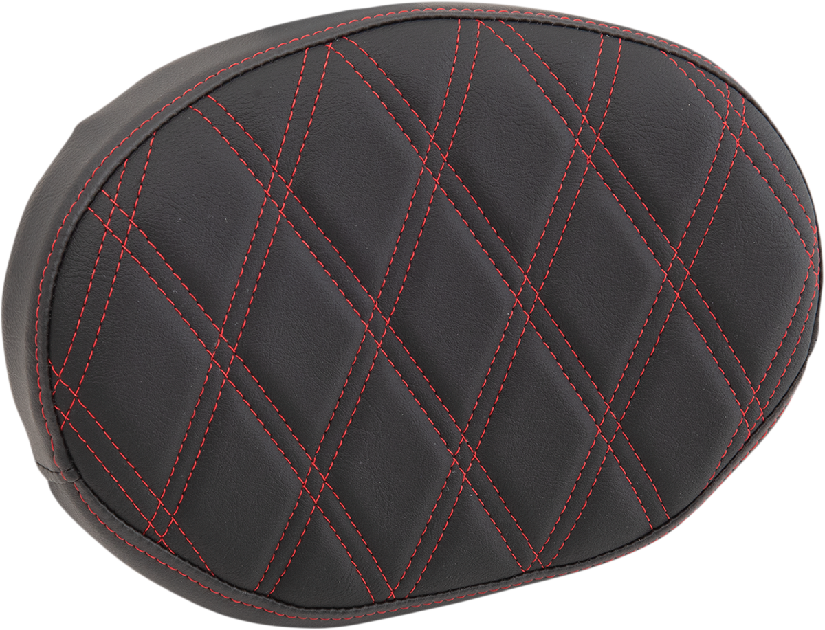 DRAG SPECIALTIES SEATS Sissy Bar Pad - Double Diamond - Red - Oval - 2" Thick 0822-0448