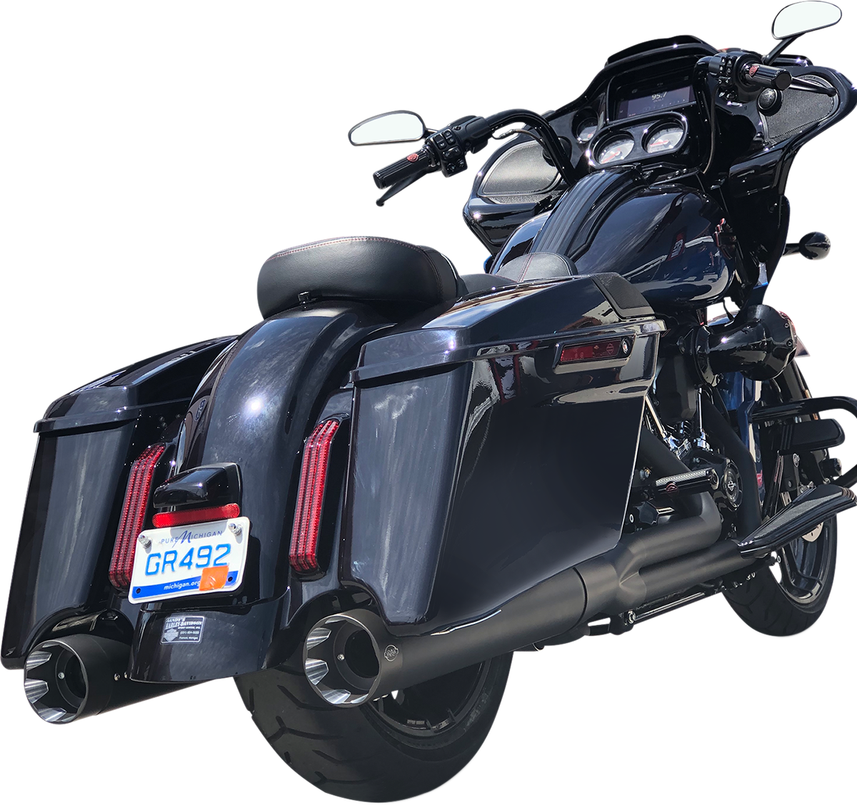 S&S CYCLE Shadow Muffler Kit - Black - '09-'16 FL 550-0831