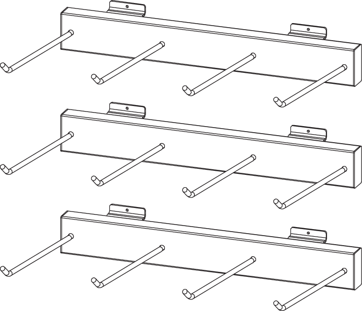 ICON Slatwall Display Fixture - 3 Hook 9903-0436