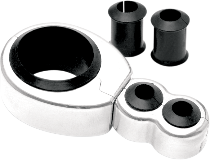 MOTION PRO Cable Clamp - Dual - 1-1/8" Mounting Diameter - Chrome 11-0044