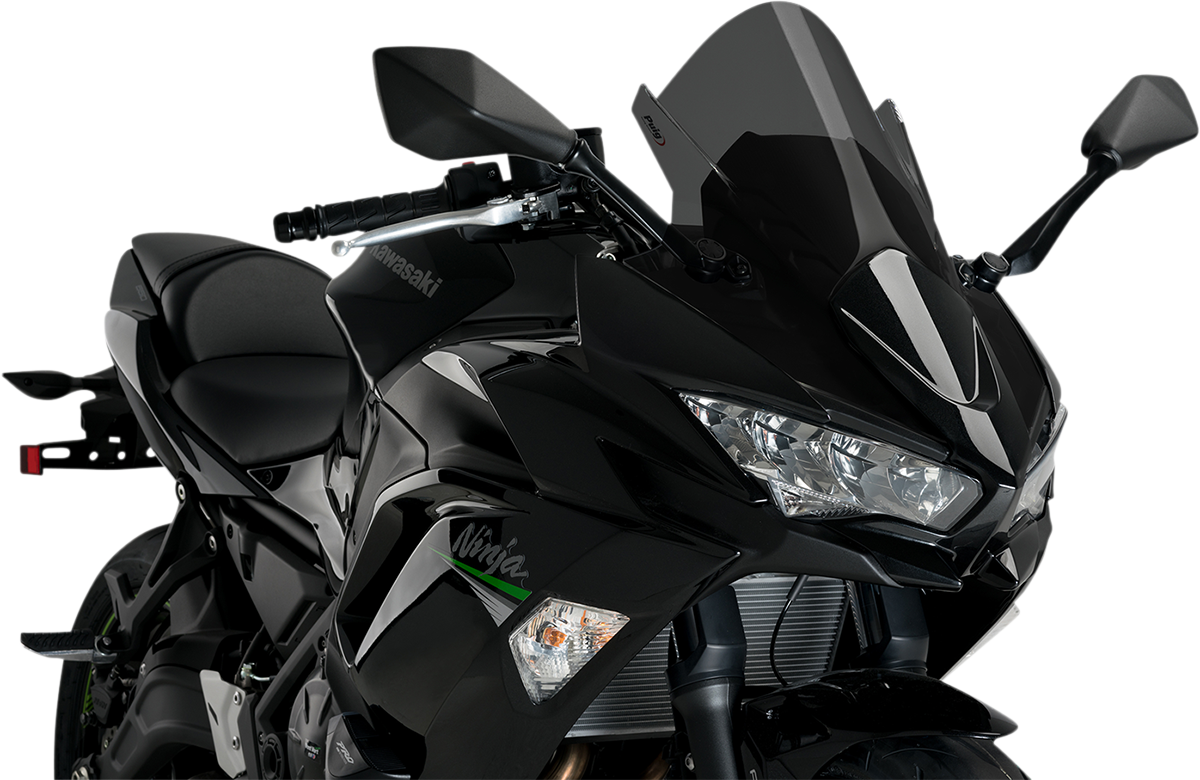 PUIG HI-TECH PARTS Race Windscreen - 19" - Dark Smoke - Kawasaki 3881F