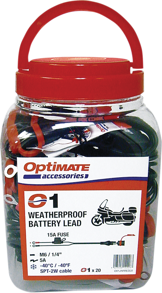 TECMATE Battery Lead with Ring Terminal - 12V - Fused - 20 Pack O-01NJAR