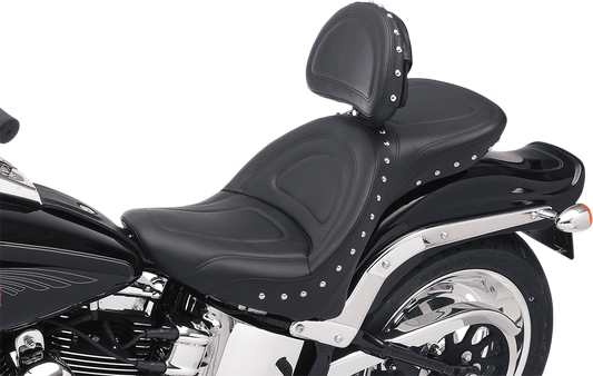 SADDLEMEN Explorer Special Seat - Studded - w/ Backrest - FL/FX '00-'06 8102J
