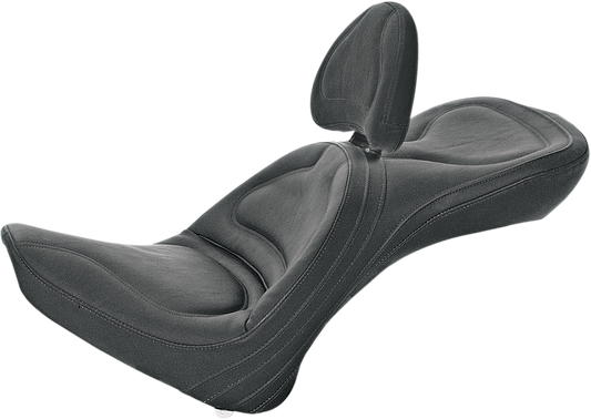 SADDLEMEN Seat - Explorer™ - With Backrest - Stitched - Black - FL/FX '00-'06 8152JS