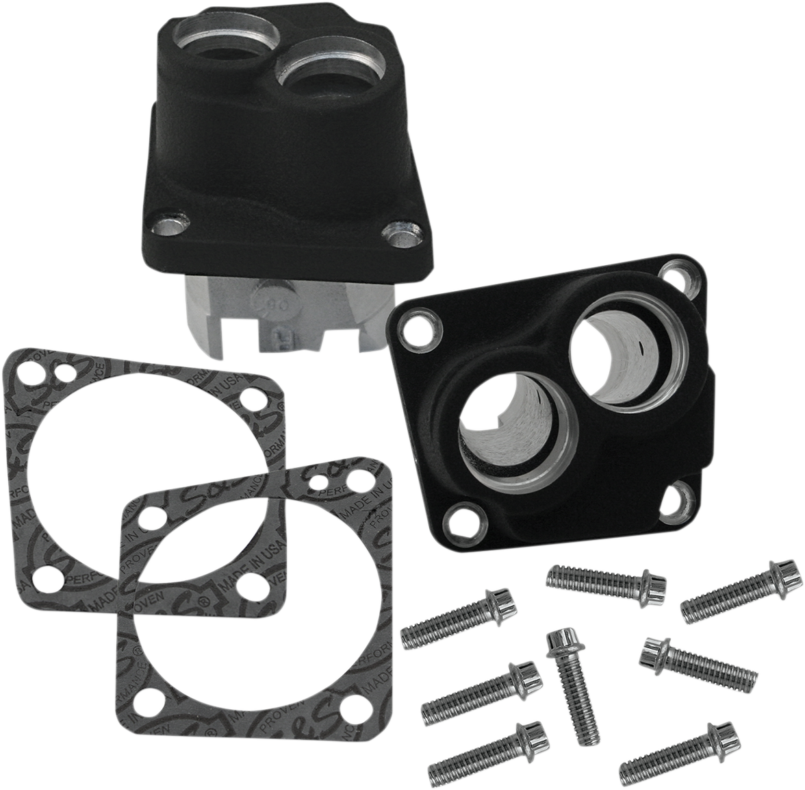 S&S CYCLE Tappet Guide Kit - Cast - Wrinkle Black - V-Series | Super Stock® Crankcases 33-5324