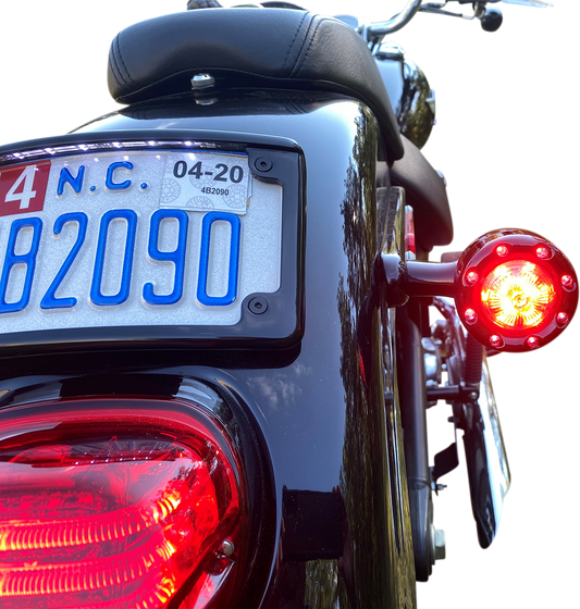 CUSTOM DYNAMICS Bullet Turn Signal 1156 - Black - Red Lens PB-BR-RR 56-BR