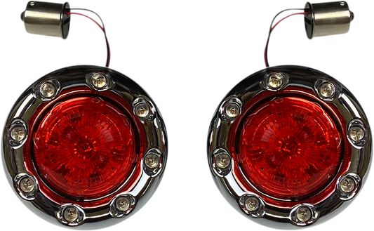 CUSTOM DYNAMICS Bullet Turn Signal 1156 - Chrome - Red Lens PB-BR-RR 56-CR