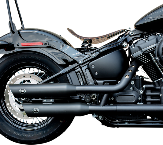 S&S CYCLE Slash-Cut Slip-On Mufflers - 50 State - Guardian Black - FLFB 550-0752B