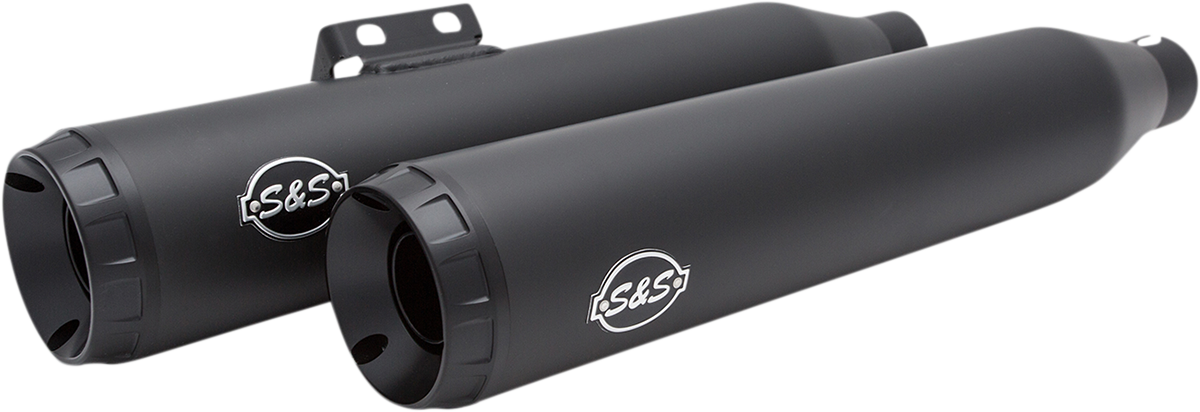 S&S CYCLE Grand National Slip-On Mufflers - 50-State - Guardian Black - M8 Softail 550-0754B