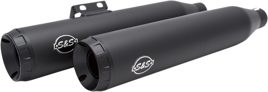 S&S CYCLE Grand National Slip-On Mufflers - 50-State - Guardian Black - M8 Softail 550-0754B