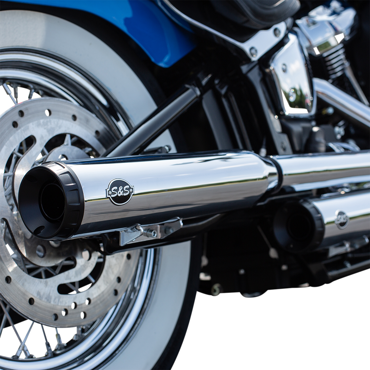 S&S CYCLE Grand National Slip-On Mufflers - 50-State - Chrome - FLHC/FLDE 550-0757B