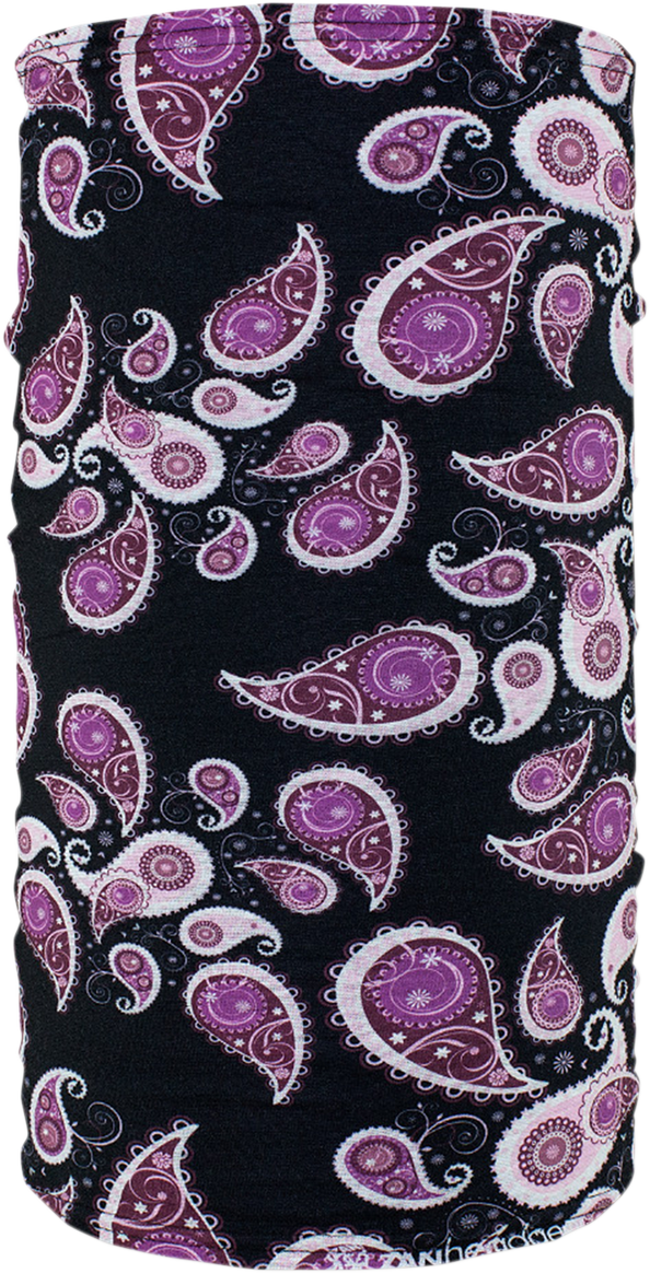 ZAN HEADGEAR Motley Tube® Fleece Lined - Purple Paisley TF228 All-in-One Cold Weather Headgear