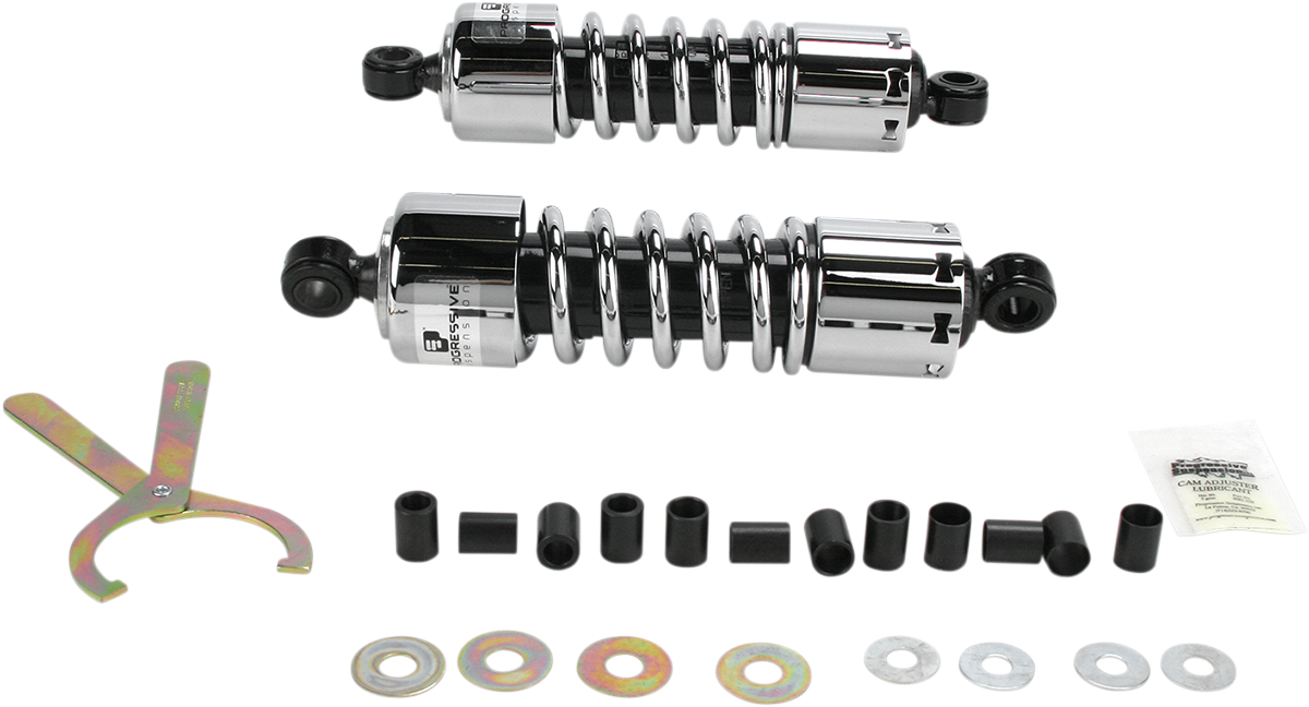 Progressive Suspension Cruiser Series 11-Inch Shocks with Chrome Finish for 412 Series - Model 412-4204C
