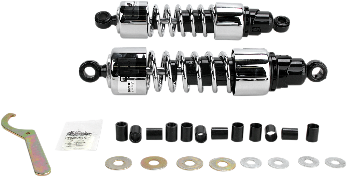 Progressive Suspension 412-4211C Cruiser Series 13-Inch Chrome Shocks for Harley Davidson Bikes