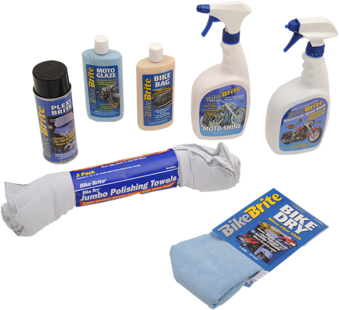 BIKE BRITE MOTO KIT® Complete Motorcycle Cleaning and Detailing Kit - Part Number MC10000