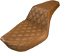 SADDLEMEN Step-Up Seat - Front Lattice Stitch - Brown - Dyna 891-04-172BR