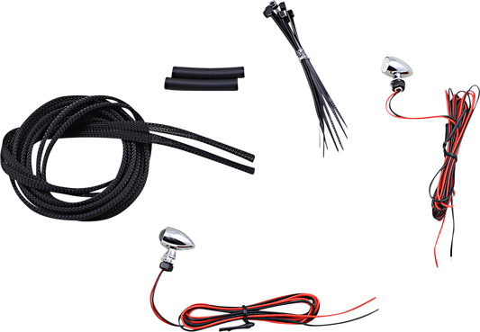 CUSTOM DYNAMICS Micro Turn Signals - Red -Chrome CD-MICRO-R-C