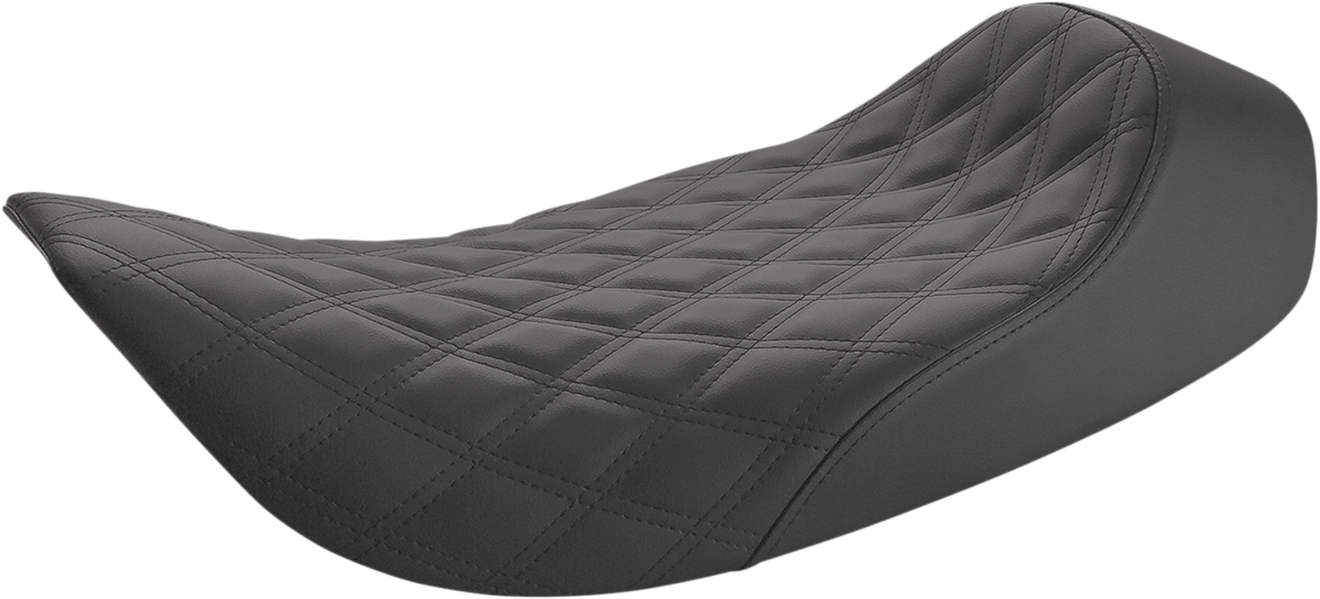 SADDLEMEN Renegade™ Solo Seat - Lattice Stitched - Black - FLH '97-'07 897-06-002LS
