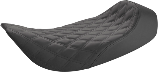 SADDLEMEN Renegade™ Solo Seat - Lattice Stitched - Black - FLH '97-'07 897-06-002LS