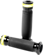 PERFORMANCE MACHINE (PM) Vision Series Contour LED Turn Signal Grips - TBW - Black 0063-2100M-B
