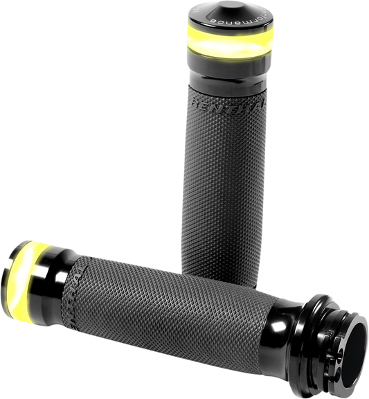 PERFORMANCE MACHINE (PM) Vision Series Contour LED Turn Signal Grips - Cable - Black 0063-2101M-B
