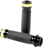 PERFORMANCE MACHINE (PM) Vision Series Contour LED Turn Signal Grips - Cable - Black 0063-2101M-B