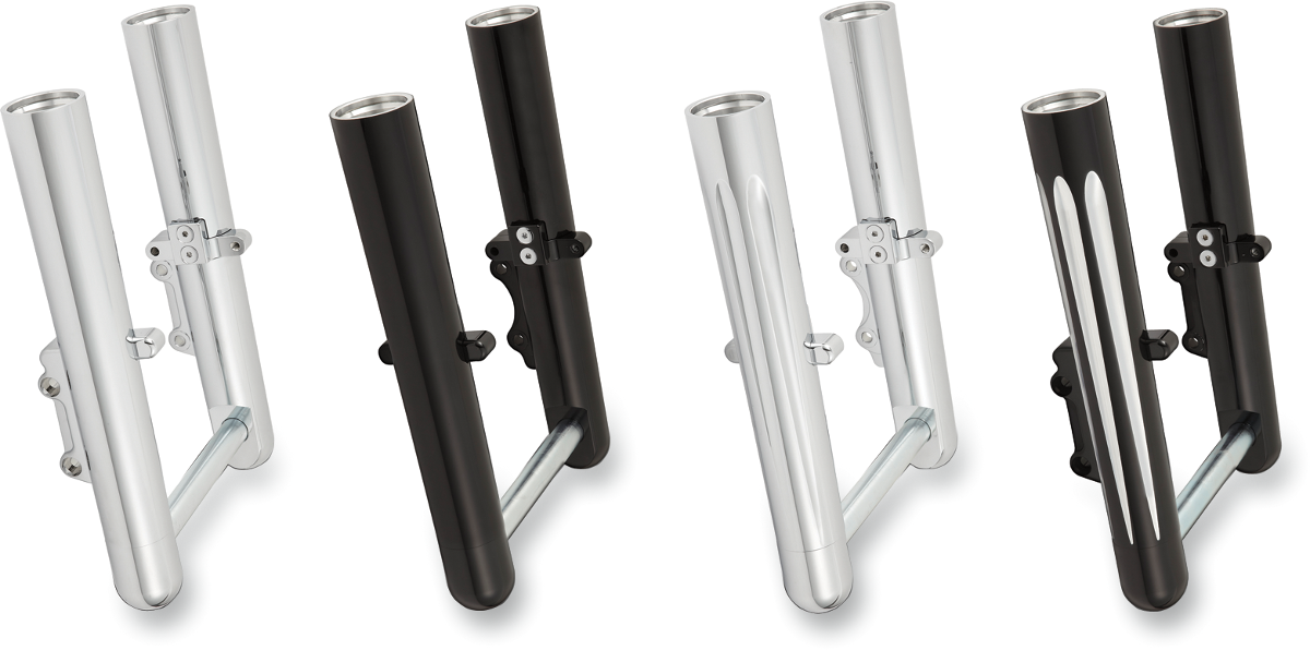 ARLEN NESS Fork Legs - Black Anodized - Hot Legs - Custom Single Disc - Smooth - '08-'13 06-521