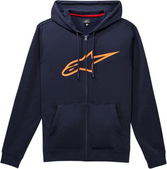 ALPINESTARS Ageless II Zip Hoodie - Navy/Orange - 2XL 10385305270322X