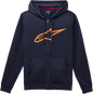 ALPINESTARS Ageless II Zip Hoodie - Navy/Orange - 2XL 10385305270322X