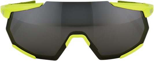 100% Racetrap Sunglasses - Soft Tact Banana - Black Mirror Lens 61037-004-61