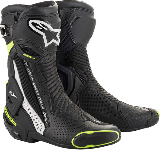 ALPINESTARS SMX Plus Vented Boots - Black/White/Yellow - US 8 / EU 42 2221119-125-42