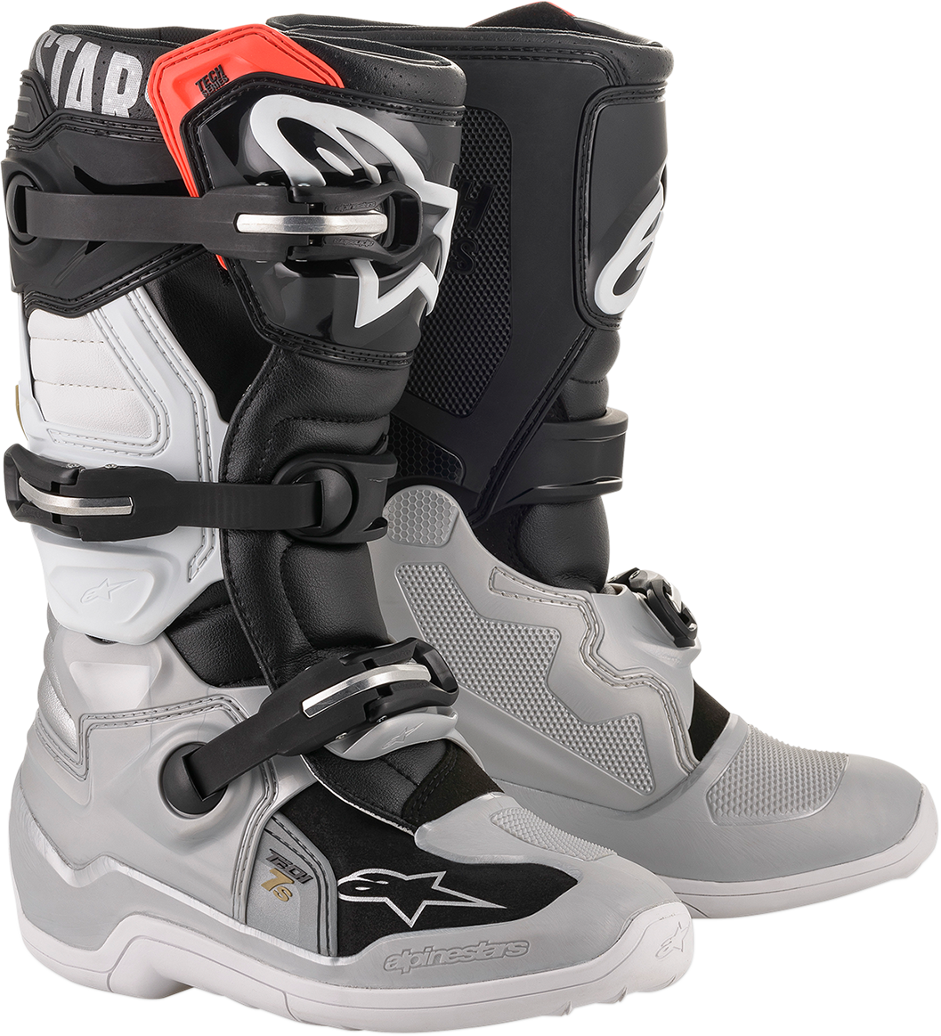 ALPINESTARS Youth Tech 7S Boot - Black/Silver/White/Gold - US 5 / EU 38 2015017-1829-5
