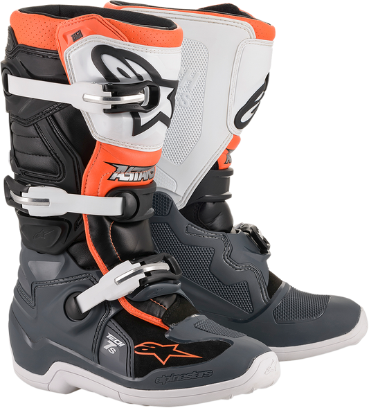 ALPINESTARS Youth Tech 7S Boot - Black/Gray/White/Orange Fluorescent - US 2 / EU 34 2015017-1124-2