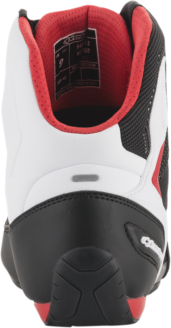 ALPINESTARS Faster-3 Rideknit® Shoes - Black/White/Red - US 13 / EU 47 2510319123-13