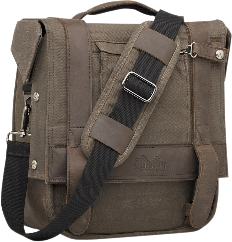 BURLY BRAND Voyager Detachable Waxed Cotton Saddlebag - Brown B15-1000D