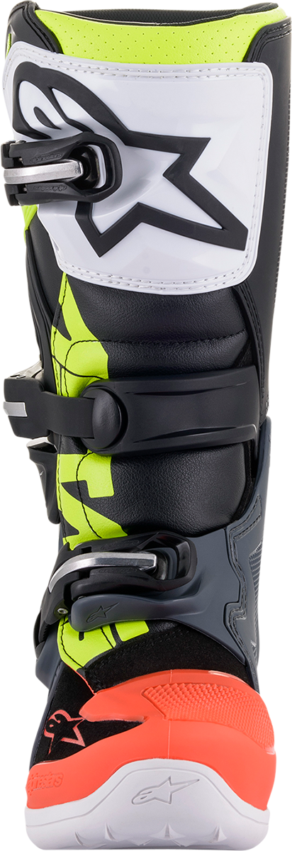 ALPINESTARS Youth Tech 7S Boots - Black/Gray/Red/White/Yellow - US 8 / EU 42 2015017-9058-8