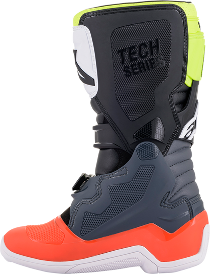 ALPINESTARS Youth Tech 7S Boots - Black/Gray/Red/White/Yellow - US 3 / EU 35.5 2015017-9058-3