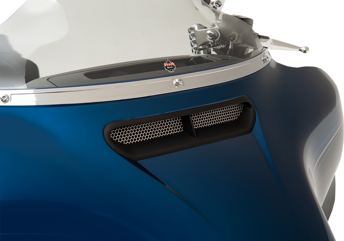 KLOCK WERKS Fairing Vent Screen - Round - Chrome - FLHT/FLHX KWS-01-0002