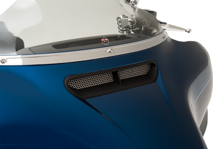 KLOCK WERKS Fairing Vent Screen - Round - Chrome - FLHT/FLHX KWS-01-0002