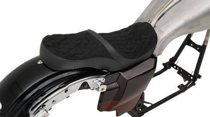 DRAG SPECIALTIES SEATS Low Touring Seat - Vinyl/Faux Suede - Diamond - Ness Winged Tanks - FL '08-'23 0801-1078