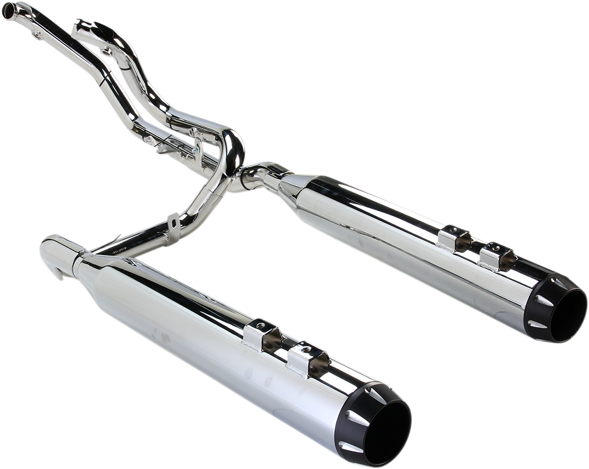BASSANI XHAUST Down Under Exhaust - Chrome - Straight Can 1F76R