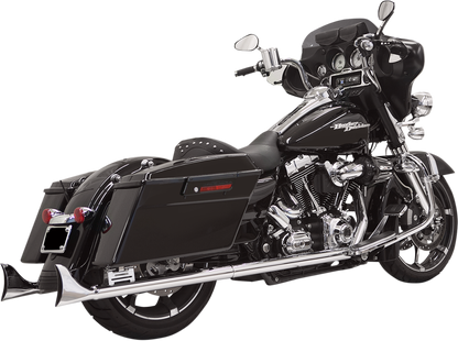 BASSANI XHAUST Fishtail Slip-On Mufflers - Chrome - with Baffle - 33" - 95-'16 Touring 1F27E33