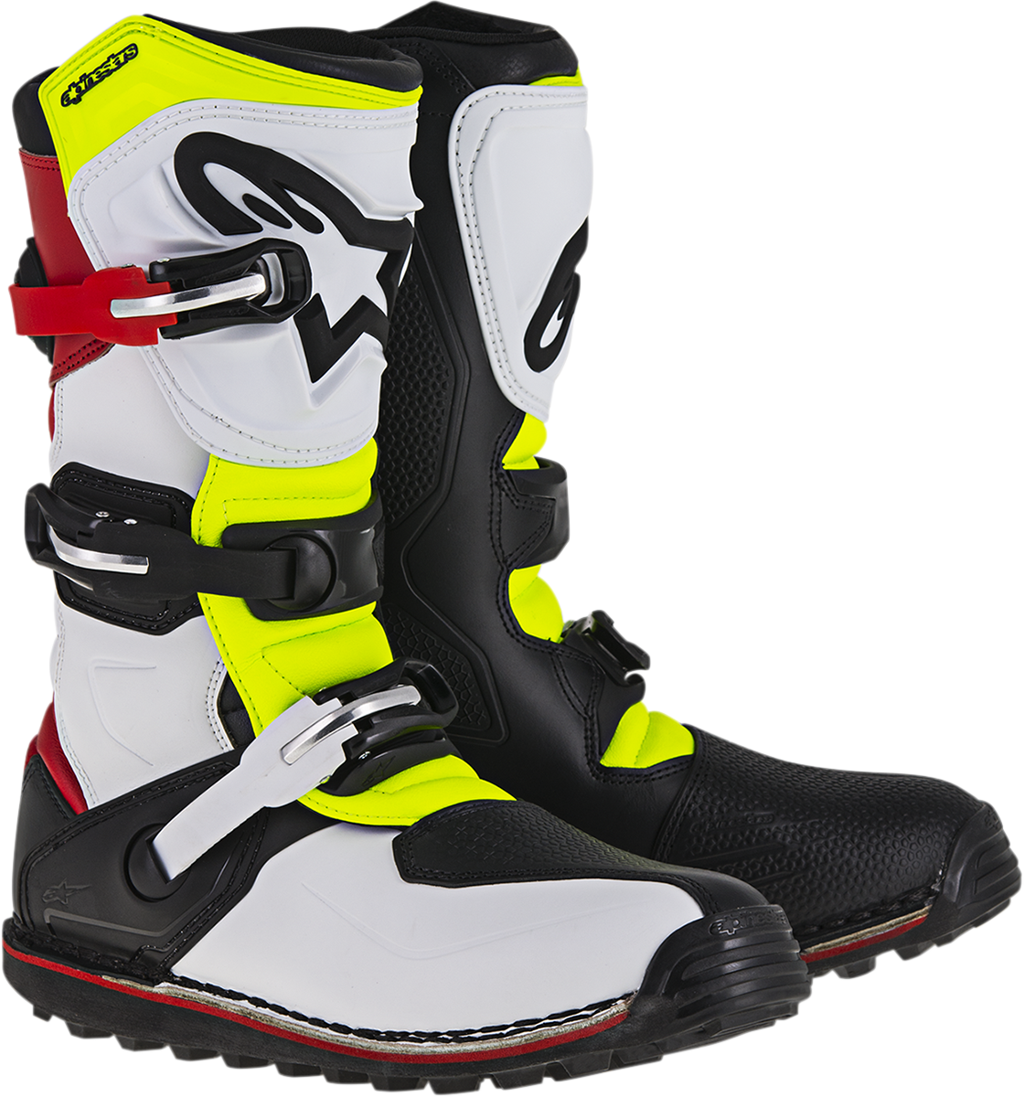ALPINESTARS Tech-T Boots - White/Red/Yellow Fluorescent/Black - US 7 / EU 40.5 2004017-2351-7